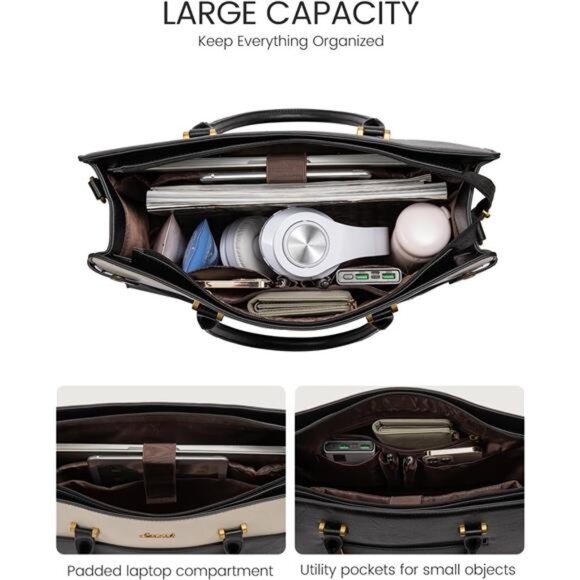 NEW Laptop Tote Bag Black x White - Picture 4 of 5